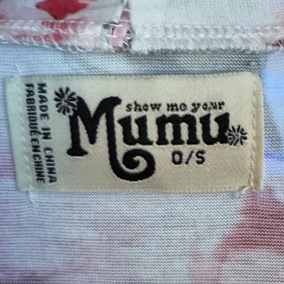 Show Me Your MuMu Floral Brie Robe White Pink Tie Front One Size Bridal Wedding - Picture 7 of 8